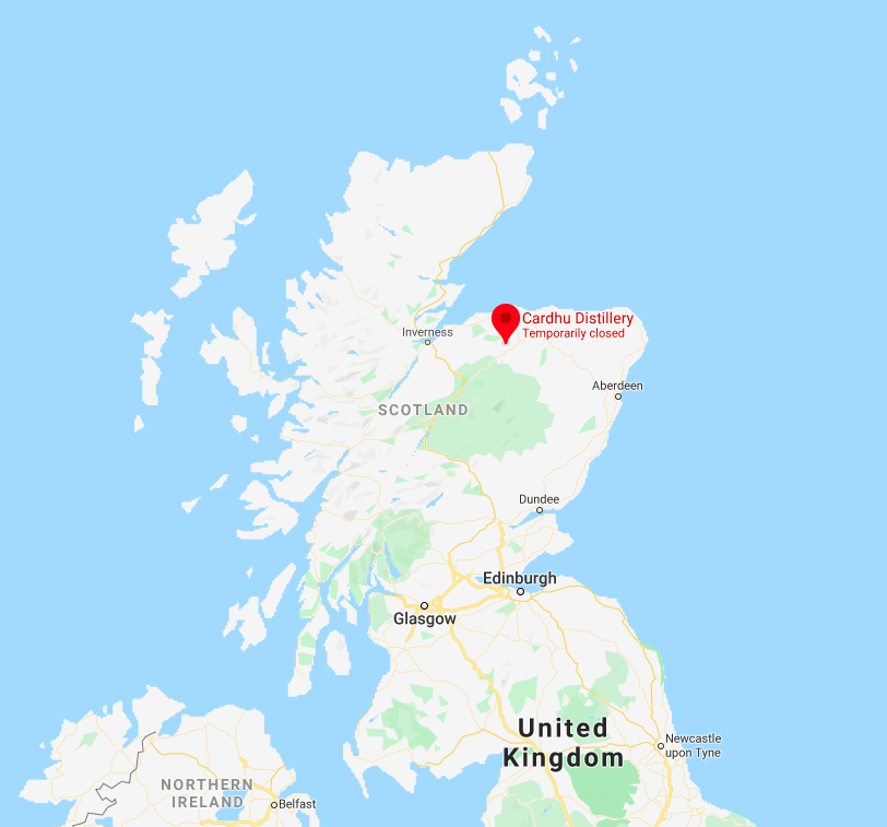 Destylarnia Cardhu - lokalizacja